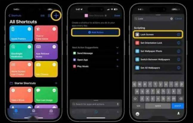 宁城苹果14锁屏维修店分享iPhone14升级iOS16.4后如何创建锁屏快捷方式 
