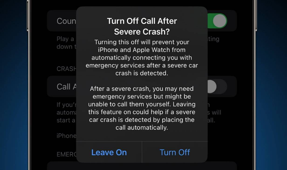 宁城苹果14维修分享 iPhone 14 和 Apple Watch 上关闭崩溃检测 
